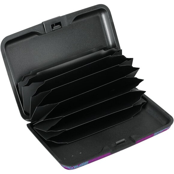 Wallet Credit Cards Holder Purple flower - Picture 2 of 7